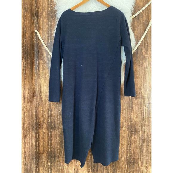 Moth | Soft Knit Navy Wrap Sweater Dress - Picture 5 of 7